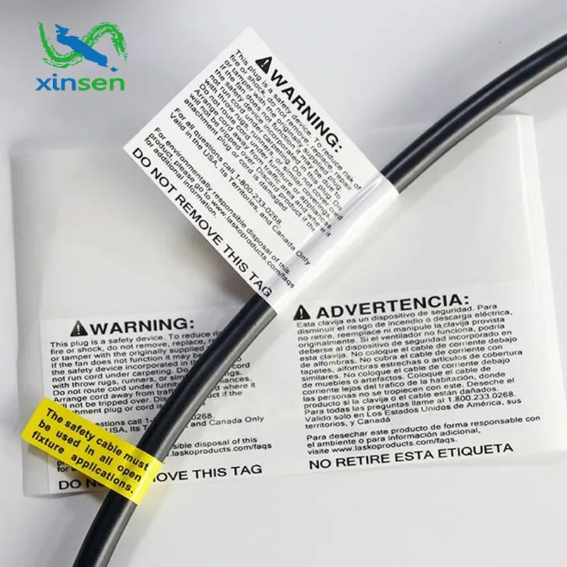 Vattentät etikett för hushållskabel