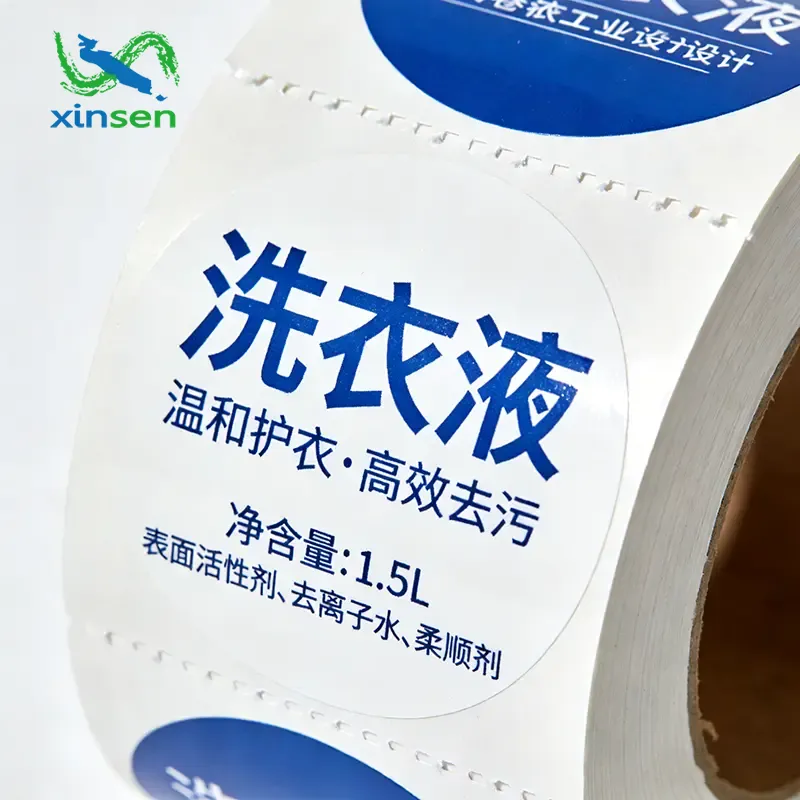 Vattentät etikett för tvättmedel